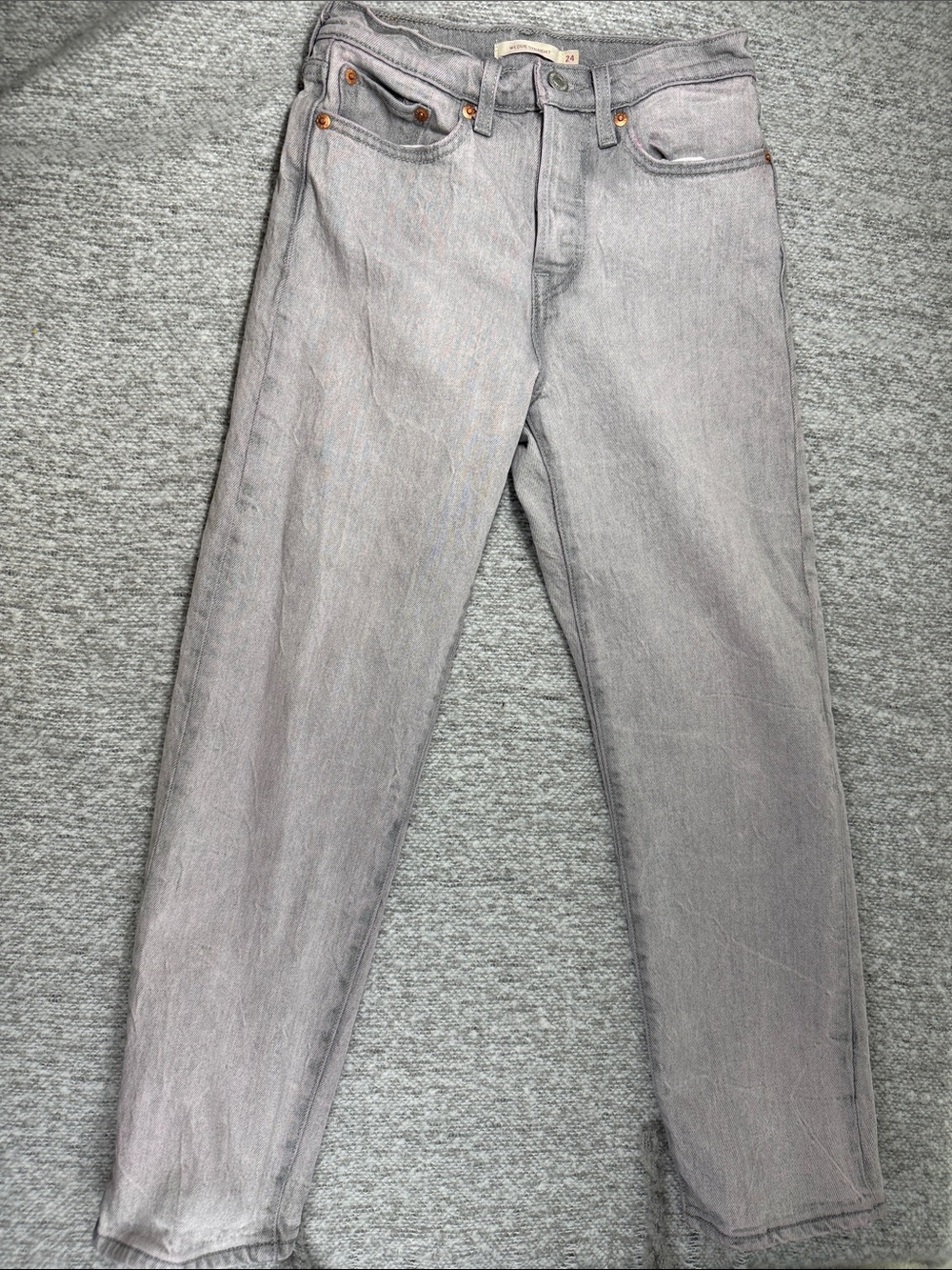 Women Levi Size 24 Light Gray  Wedgie Straight-Leg Jeans Pinkish